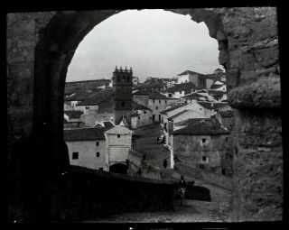 Vintage Magic Lantern Slide Ronda Old Town C1930 Photo Spain