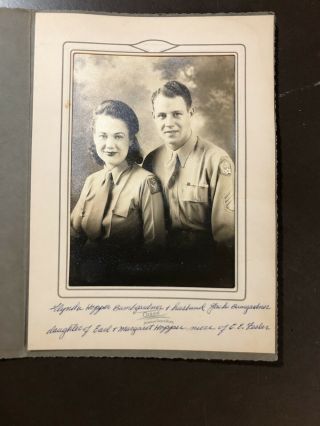 Rare Ww2 U.  S.  Aaf Wac Studio Photograph Husband And Wife 6th Airforce