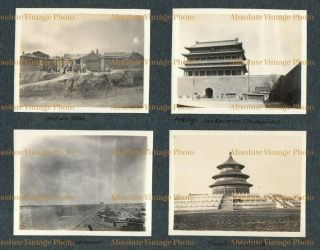 Old Chinese Photos Peking / Beijing Etc Double Sided Album Page Vintage C.  1910