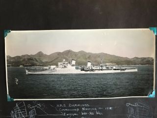 MOUNTED COLOUR PHOTO HMS BIRMINGHAM WEI - HEI - WEI NORTH CHINA MAY 1938 ROYAL NAVY 2