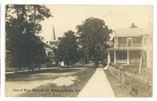 Rppc West Main Street Thompsontown Pa Vintage Juniata County Real Photo Postcard
