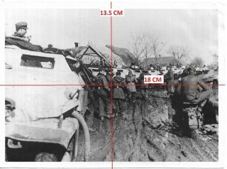 WW2 HOFFMANN PHOTO RUSSIA DONETZ FRONT 1943 GERMAN VEHICLES BOGGED DOWN IN MUD 3