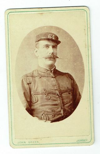 Victorian Cdv Photo Military Soldier Col P Savage Jersey Photographer