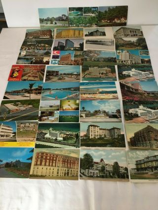 42 Post Cards Of Hotels & Motels Vintage & Present 9 States & 2 Countries
