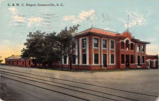 Greenville South Carolina Train Station Vintage Postcard Aa38058