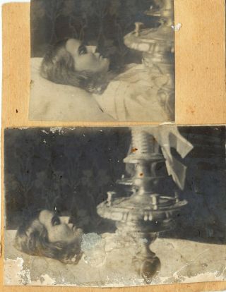 Post Mortem - Young Girl In Coffin - Funeral,  Antique Russian 2 Photo
