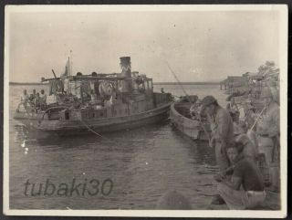 G2 Ww2 Philippine Campaign Photo Japanese Army Boats & Soldiers At Luson