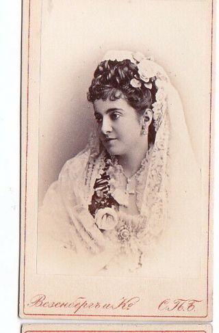 Old Russian Cdv Photo Opera Singer Adelina Patti 1870s