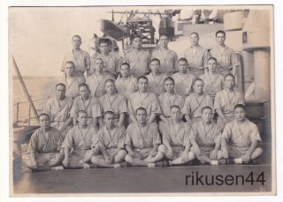 Japanese Navy Photo Ship Crew Tropical Uniforms 1939 Ww2