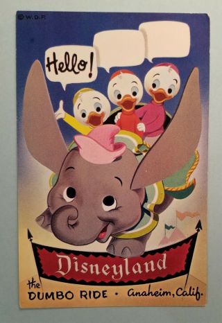 Disneyland Postcard; Art Corner Dumbo Ride With Donald 