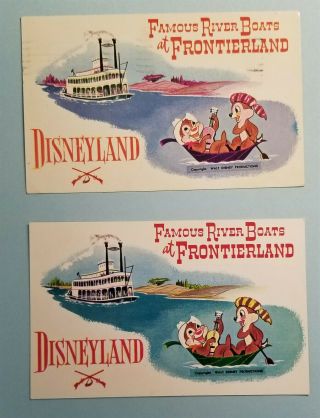 Disneyland Postcards; Art Corner Chip & Dale; 2 Different Fronts; Vintage Disney