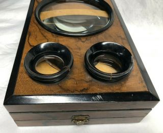 Antique Stereoscope Stereo Viewer Rosewood Box For Restore 2