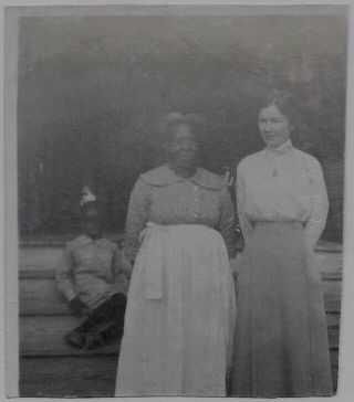 Old Photo African American Black Nanny And Girl With Woman 1910s