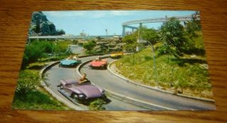 Vintage Postcard Disneyland Tomorrowland Autopia E3 E - 3
