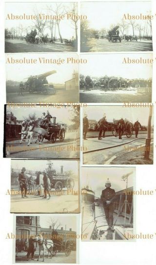 Old Photos Fire Engines Etc In China Shanghai / Peking / Hong Kong ? 1900 - 1910
