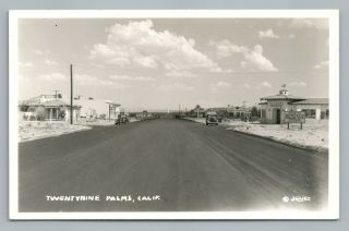 29 Twentynine Palms—highway 62 Rppc Vintage Roadside Photo—texaco Gasstation 40s