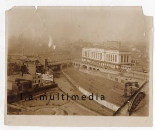 Stunning Baltimore Md Union Station Vtg Old Antique Photo C1910s/20s Sign Trains
