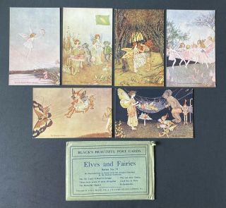 Vintage Fantasy Fairy Postcards Set Of 6 A/s Outhwaite " Elves,  Fairies " S 71