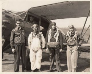 World War Ll Illinois Civil Air Patrol Parachute Practice - 1942