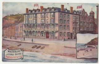 Aberystwyth Waterloo Hydro Hotel 1912 Vintage Postcard Cardiganshire Wales 361c