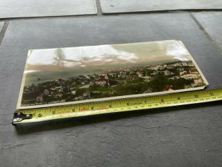 Antique 1930s Ah - Fung Okay Photo Service Tsingtao China Panorama Colored Picture 2