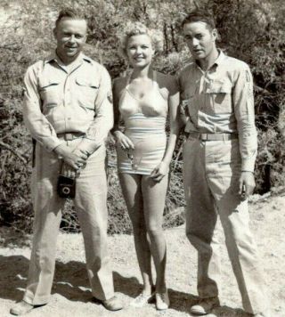 Marjorie Reynolds Sexy Bathing Suit Movie Star Uso Camp Hyder Arizona Ww2 Photo