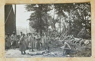 WW1 GERMAN - FRENCH PRISONERS OF WAR AFTER CAPTURE PHOTO POSTCARD RPPC 3