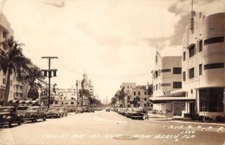 Miami Beach Florida Collins Avenue Real Photo Vintage Postcard Aa36344