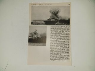 Battle Of The Coral Sea U.  S.  S.  Lexington Ship 1942 World War 2 Ww2 Picture Sheet