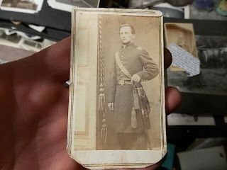Civil War Cdv Photo,  Officer W Sword In Iowa Infantry Regiment