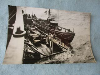 Wwii Us Army Photo Landing Craft On Way To Normandy France June 1944 Ww2