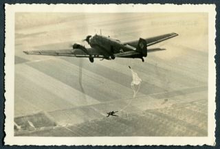 Ww2 German Press Photo Card Of Luftwaffe Ju 52 Transport Aircraft
