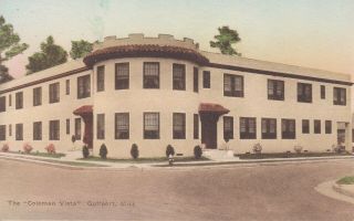 Old Vintage Gulfport Ms Postcard The Coleman Vista Hand Colored Albertype