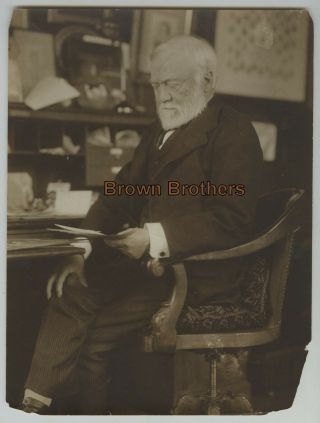 1900s Industrialist Steel Andrew Carnegie Seated @ Desk Photo Duprey & Brown 7