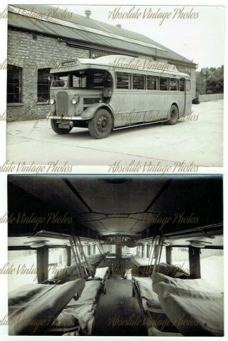 Ww2 Military Transport Photo Bus / Coach Converted Ems Ambulance Vintage 1940s