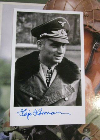 Hajo Herrmann German Ww2 Luftwaffe Ace & Knights Cross Winner Signed Photo