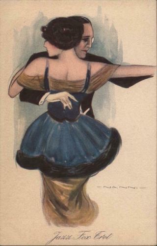 Giovanni Nanni Set of 4: Art Deco Couples Dancing Postcard Vintage Post Card 2