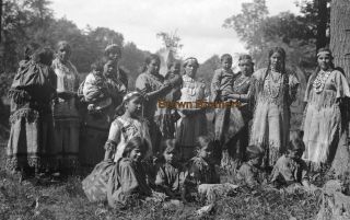1900s Native American Indian Kawaykla Village Women Glass Photo Camera Negative