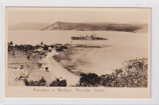 Vintage Postcard Entrance To Harbour Thursday Island Real Photo P/card 1900
