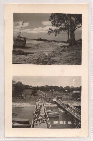 Vintage Postcard Set Of 2.  Rppc Bribie Island,  Queensland 1900s
