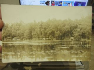 A Vintage Old Ohio Real Photo Postcard Indian Lake Long Island Cottages Lakeview
