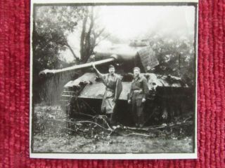 1944 Ww2 D Day Photo Captured Tank France August Fc7c