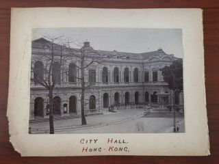 Hong Kong 1910s Central Western Demolished City Hall Fountain Albumen Photograph