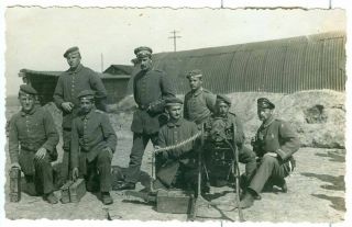 German Soldiers With Mg08 Machine Gun,  Ww1,  Photo Post Card