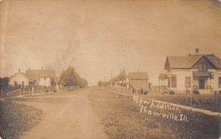 Thawville Illinois Addition Street Scene Real Photo Vintage Postcard Aa34738