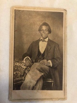 Antique Cabinet Card Black African American Gentle Man Cdv 1885
