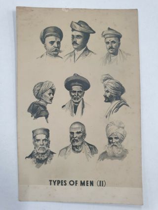 India Vintage Postcard Types Of Men Sikh