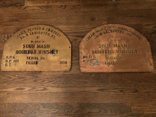 2 Vintage Copper Whiskey Barrel Stencils,  Lexington,  Kentucky,  Ky