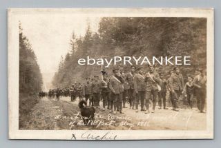 Ww1 Antique Canadian Real Photo Rppc Postcard / Cef 131st Bn Soldiers On March