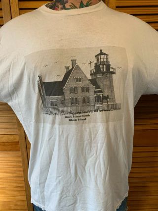 Vintage Block Island South Ri T Shirt Unisex (xl) Rhode Island Lighthouse Shirt